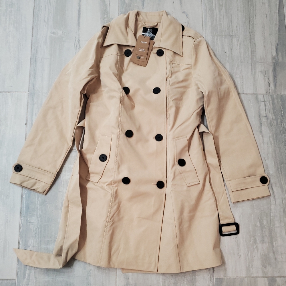 Wantdo Women's Waterproof Double-Breasted Trench Coat